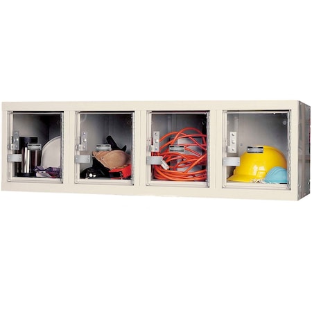 Global Industrial See-Thru Door Locker, 48 in W, 18 D, 14-3/4 in H, Tan B2311325